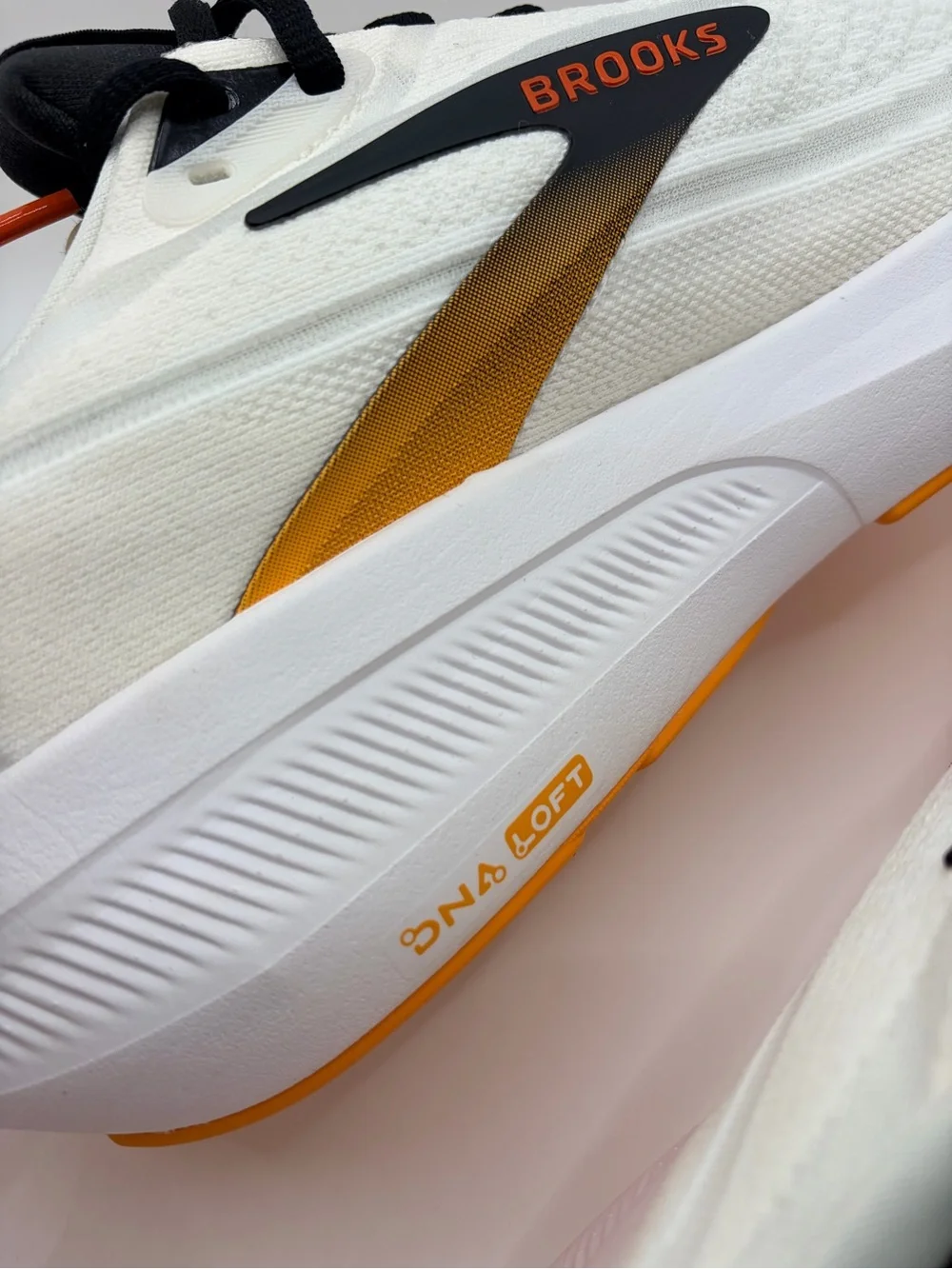 Brooks White Black Orange Yellow Running Shoes